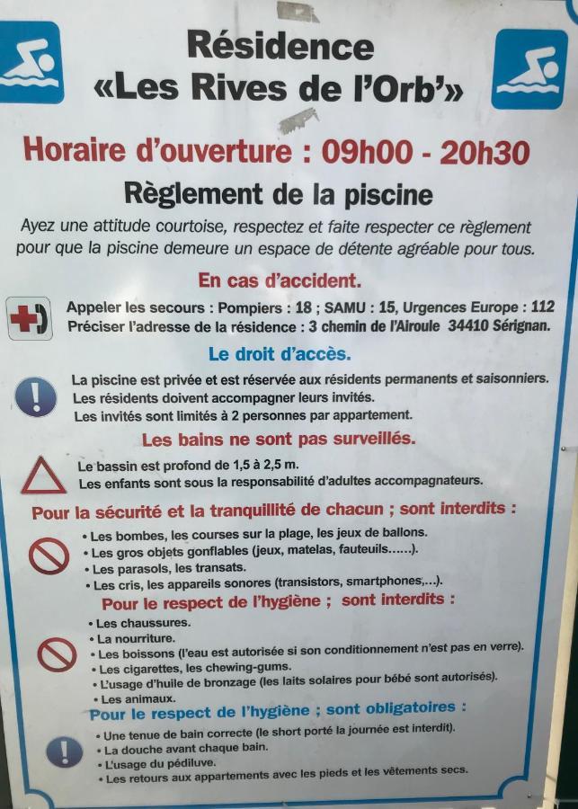 Vacances Avec Piscine Et Entree Autonome Dans Jolie Appartement Jusqu'A 4 Personnes Sérignan 外观 照片